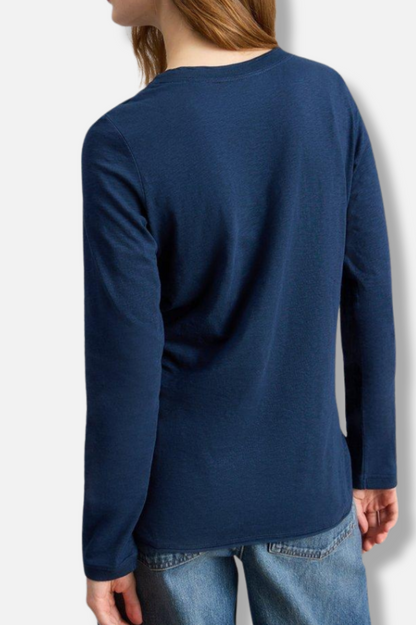 Clara Long Sleeve Tee - Dark Navy