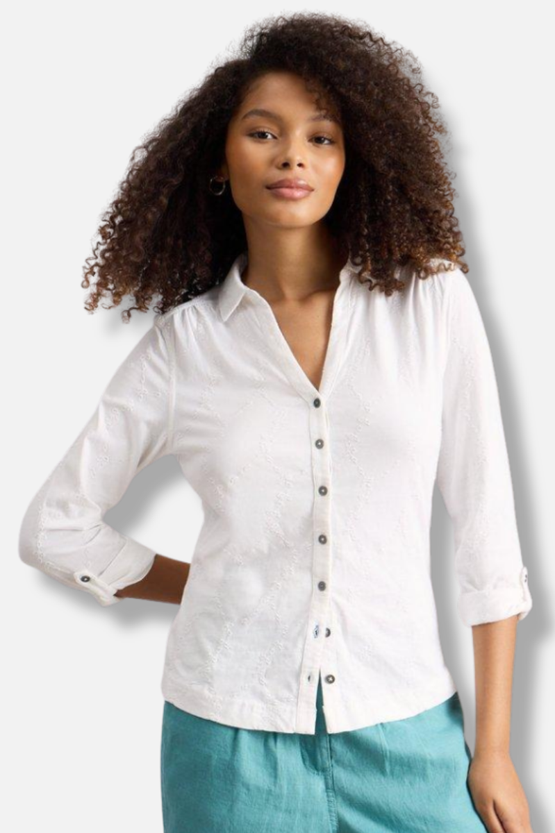 Annie Broderie Shirt - Brilliant White