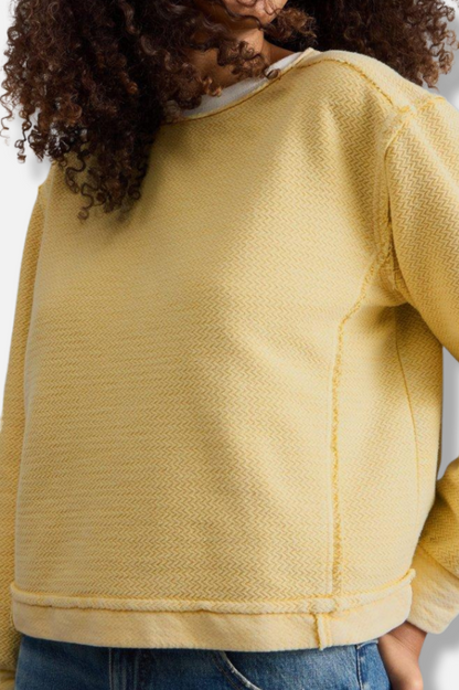 Herringbone Sweater - Light Yellow