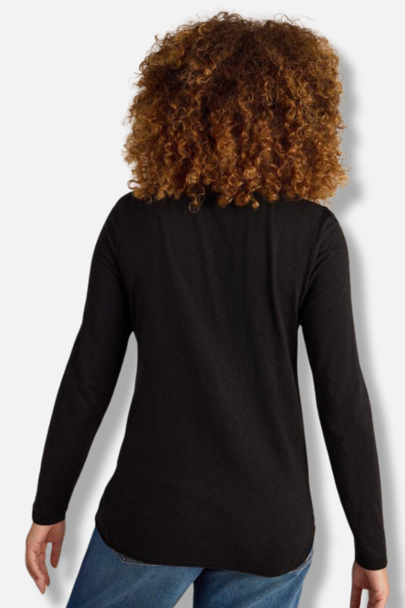 Clara Crew Neck Tee - Pure Black