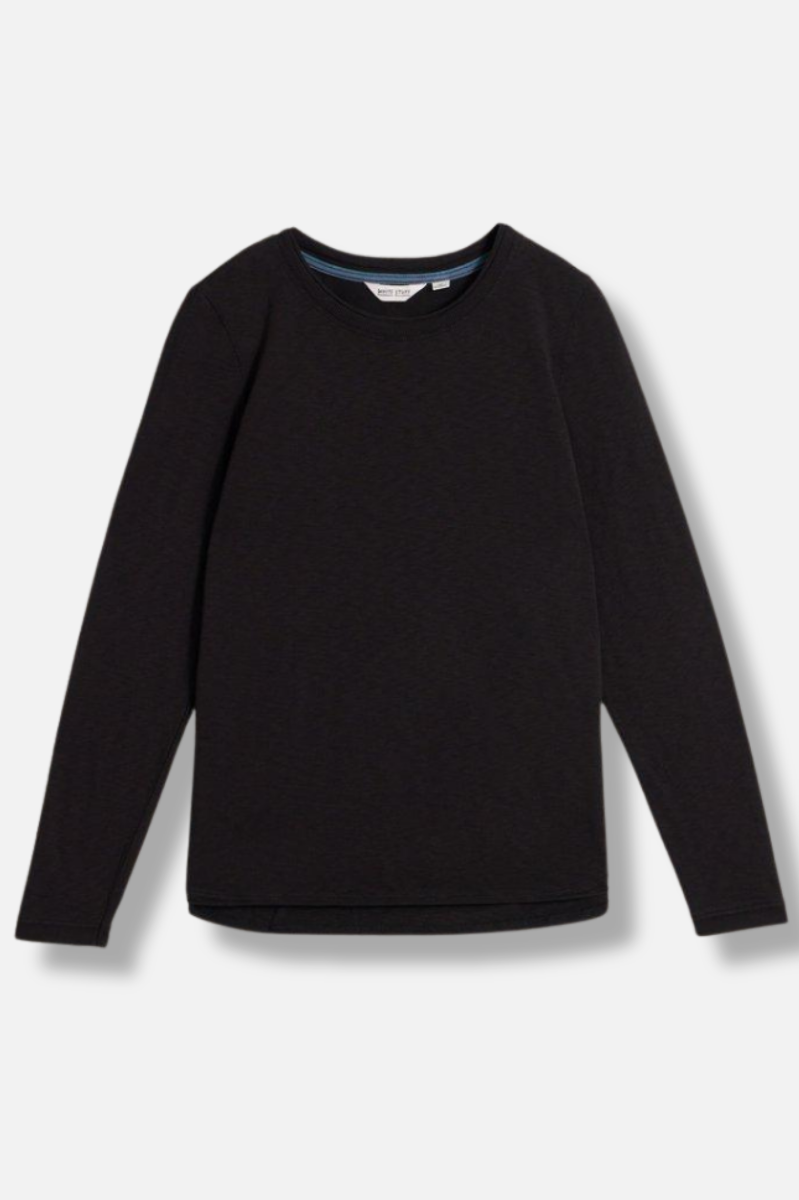Clara Crew Neck Tee - Pure Black