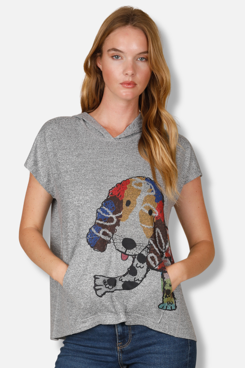 Hooded Cap Sleeve Top - Fi-Fi-Floff
