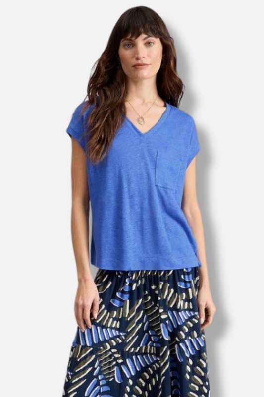 Iris Linen Tee - Blue
