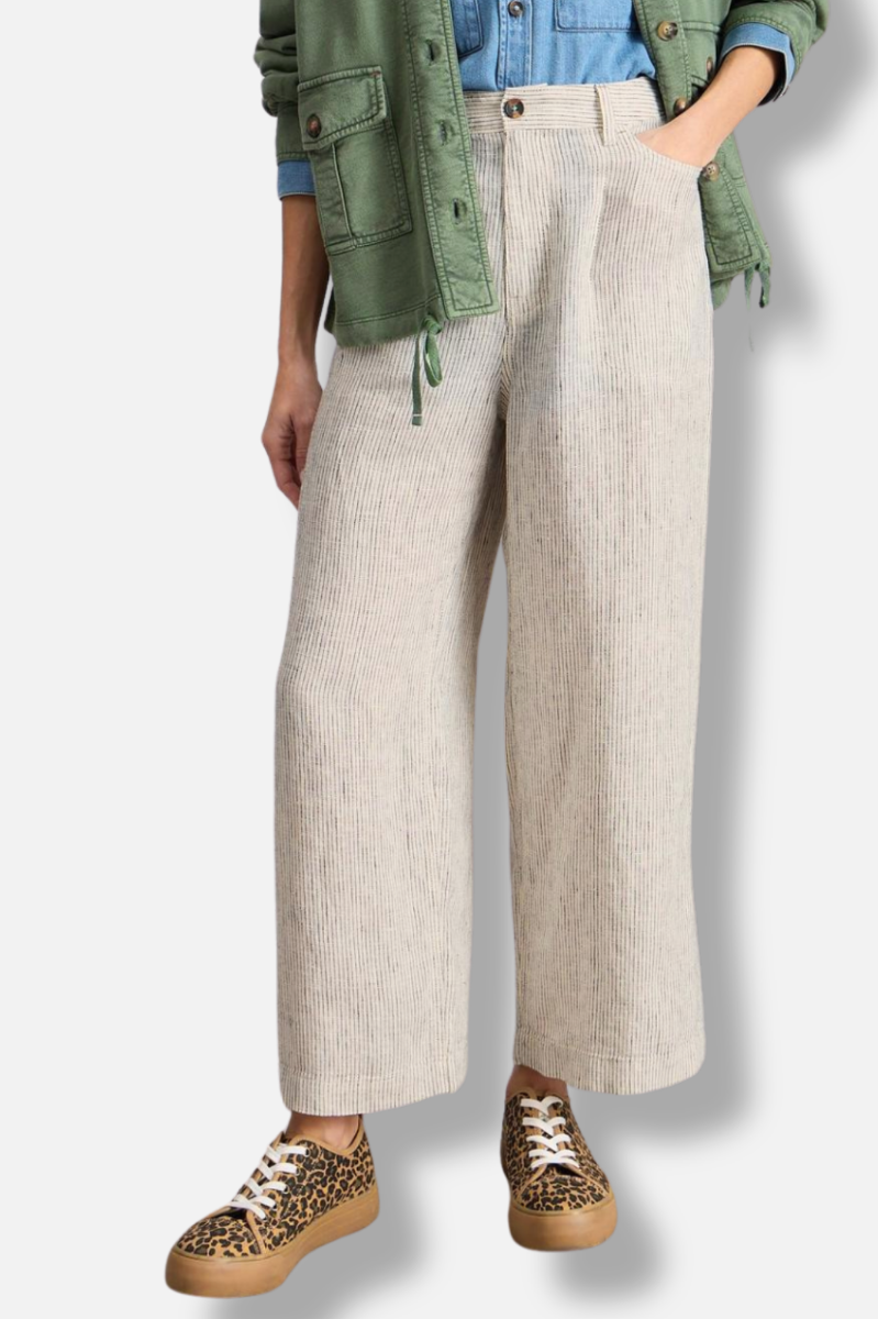 Tia Wide Leg Crop Pant - Ivory
