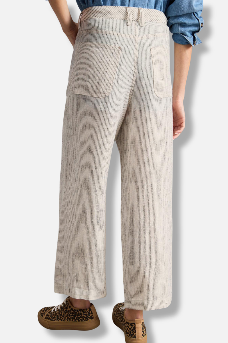 Tia Wide Leg Crop Pant - Ivory