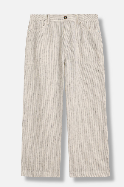 Tia Wide Leg Crop Pant - Ivory