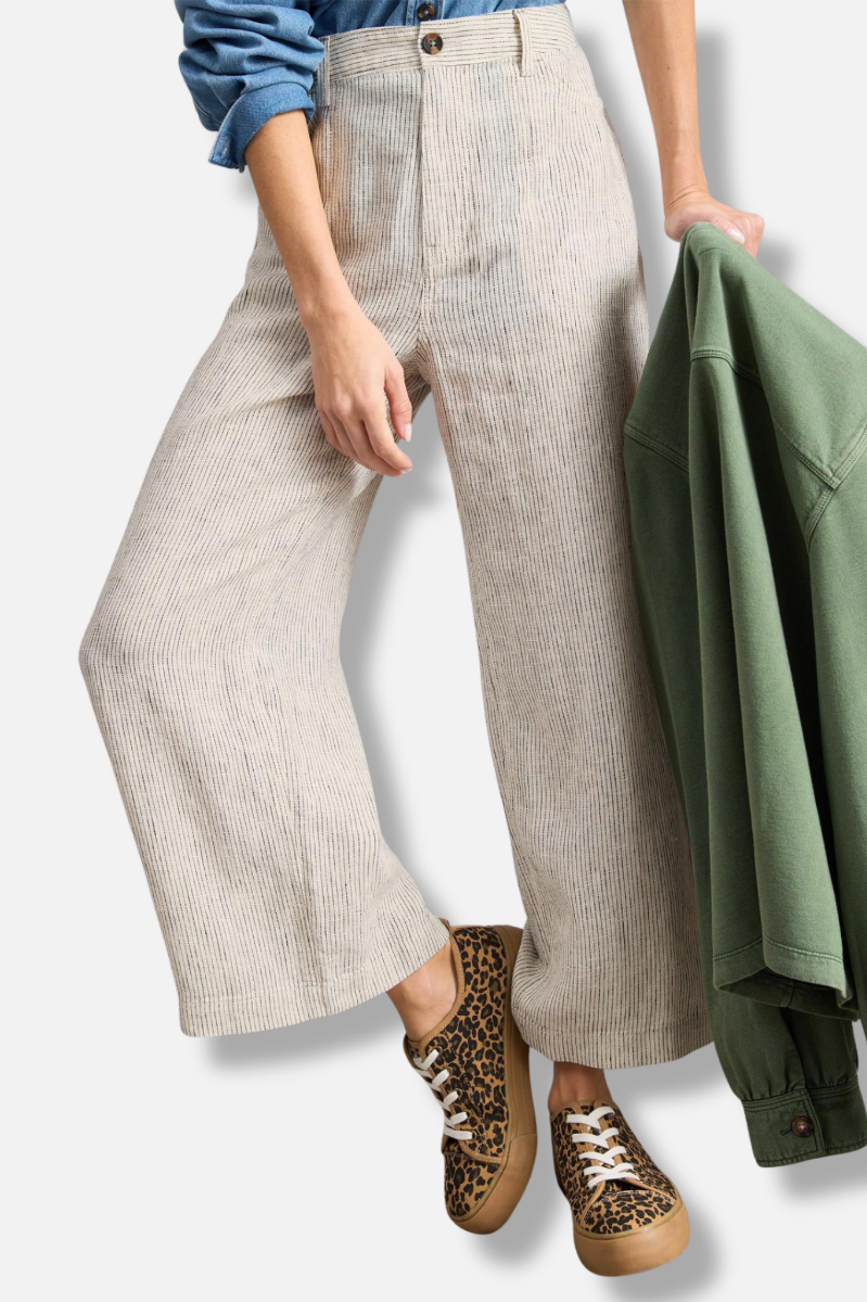 Tia Wide Leg Crop Pant - Ivory