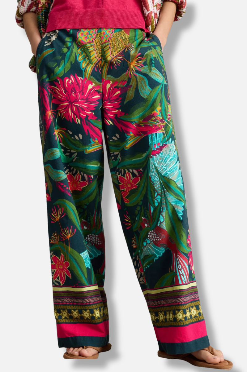 Ally Wide Leg Pant - Green 