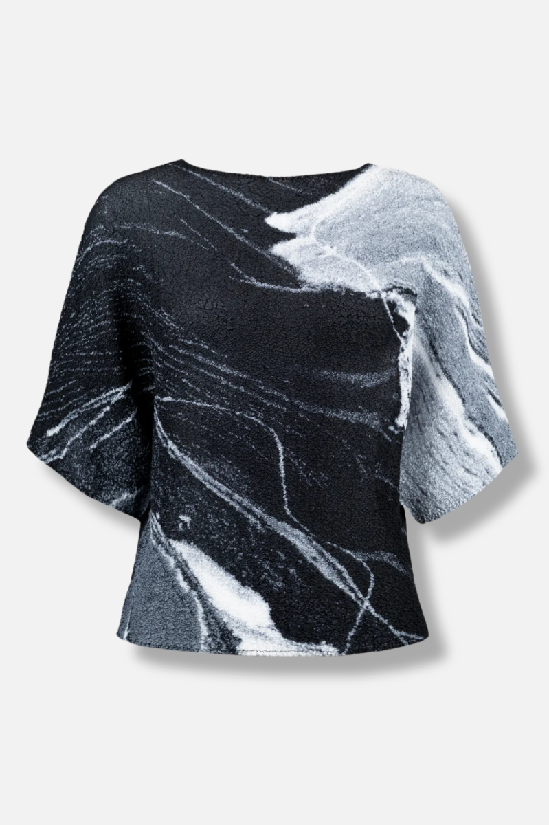Anna Marble Texture Top - Blue Mix 