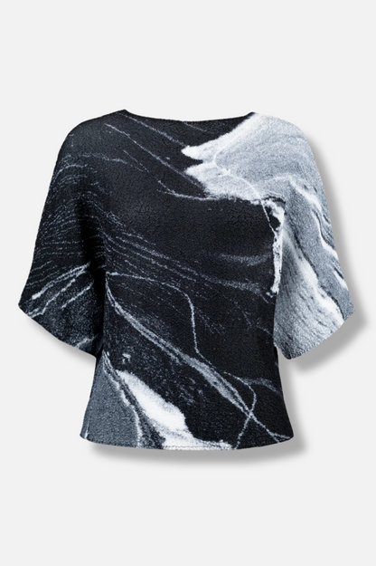 Anna Marble Texture Top - Blue Mix 