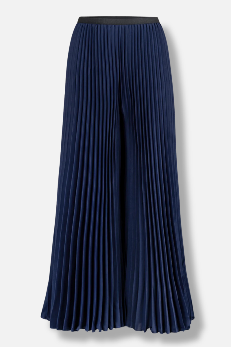 Eve Plissé Palazzo Pant - Navy