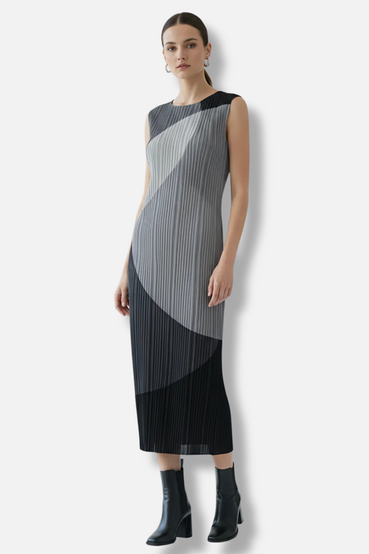 Gianna Printed Dress - Grey Mix