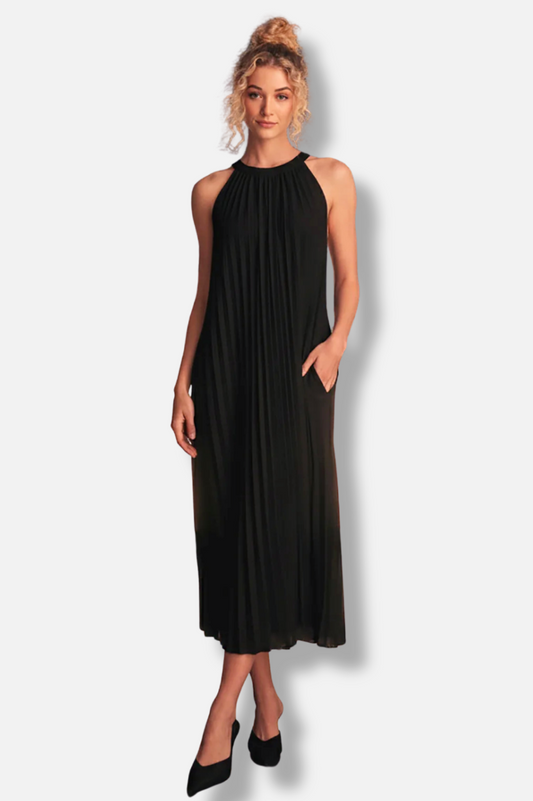 Luna Pleated Dress - Black