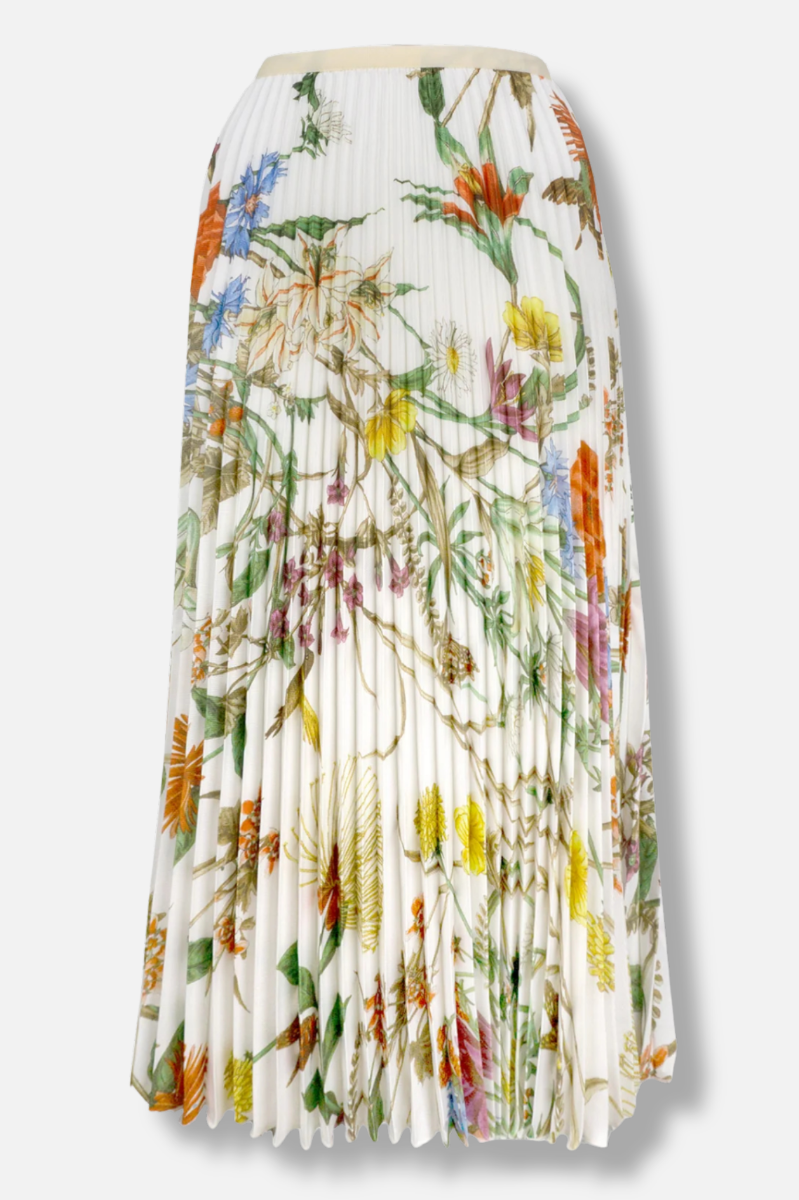 Jasmine Pleated Skirt - Ivory Mix