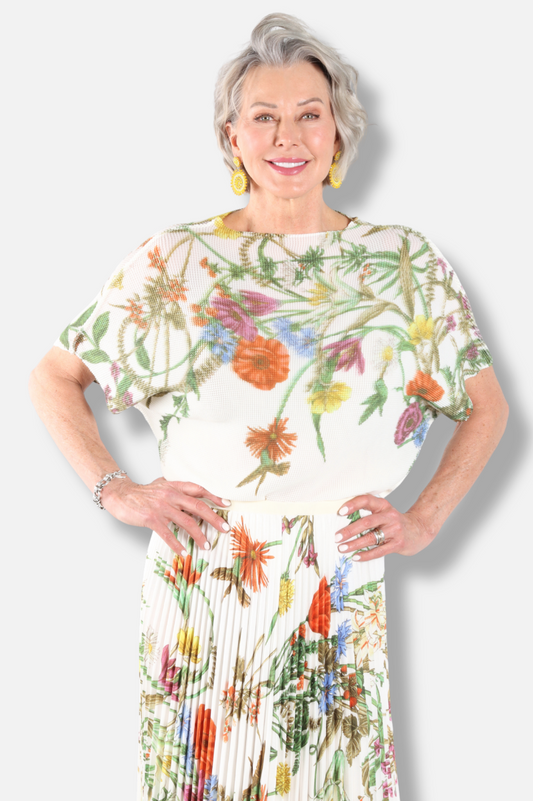 Jasmine Honeycomb Top - Ivory Mix