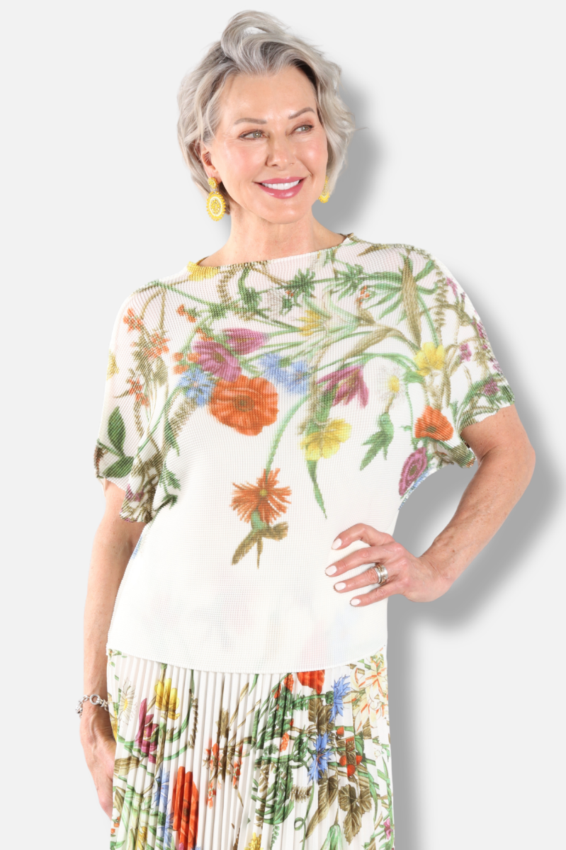 Jasmine Honeycomb Top - Ivory Mix