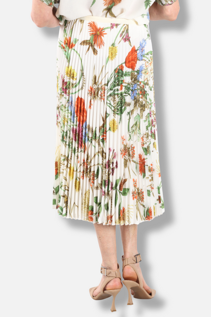Jasmine Pleated Skirt - Ivory Mix