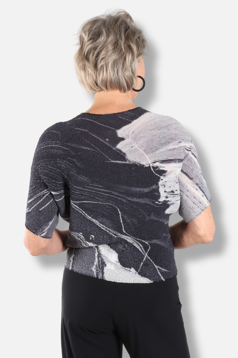 Anna Marble Texture Top - Blue Mix 