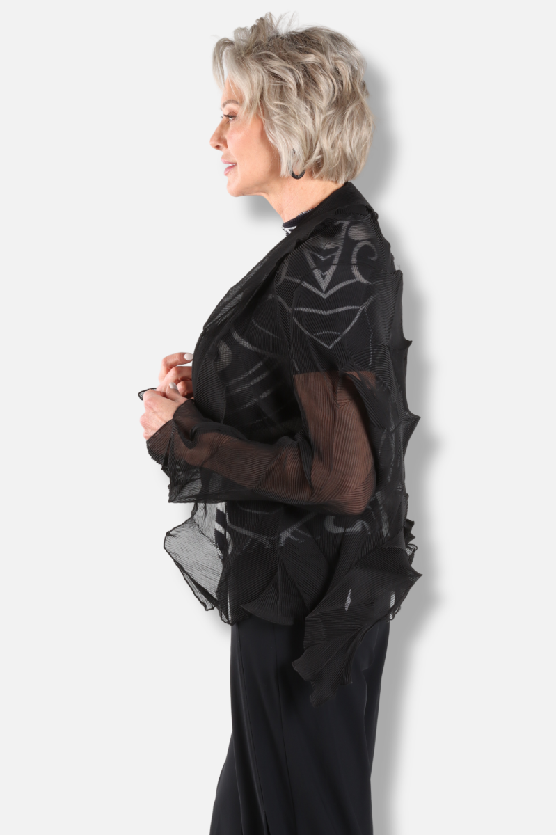Karis Pleat Bolero - Black