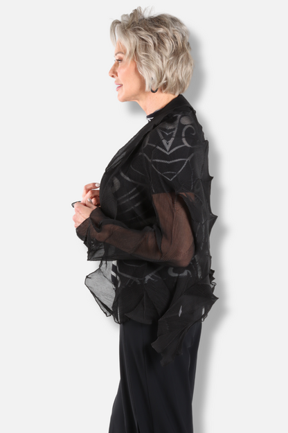 Karis Pleat Bolero - Black