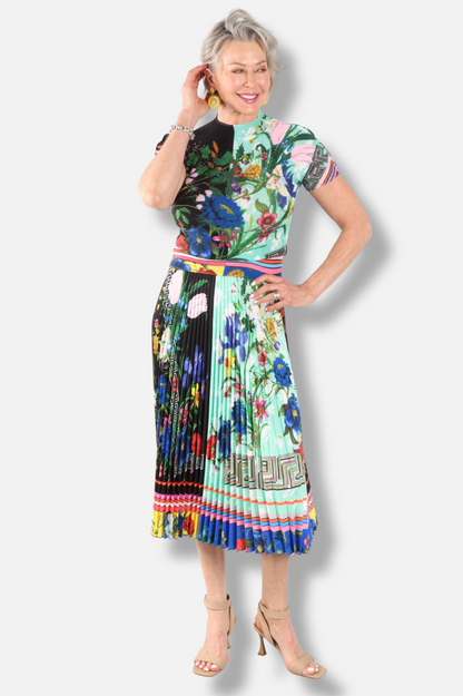 Roma Pleated Skirt - Multi Color