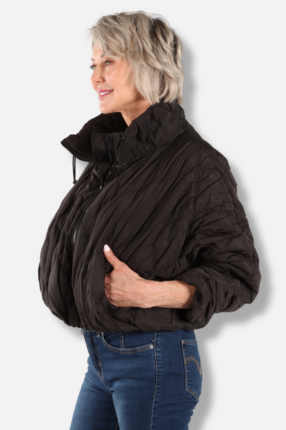 Cloudia Puff Zip Jacket - Black 