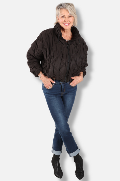 Cloudia Puff Zip Jacket - Black 
