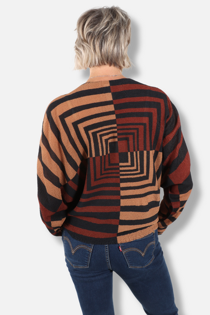 Infinity Frame Texture Top - Brown Combo