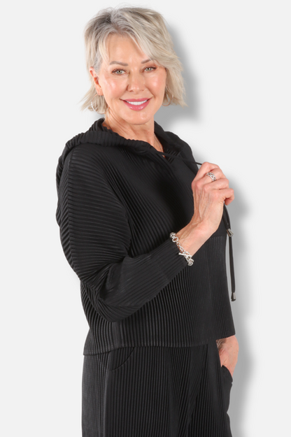 Vivian Hooded Pull Over - Black