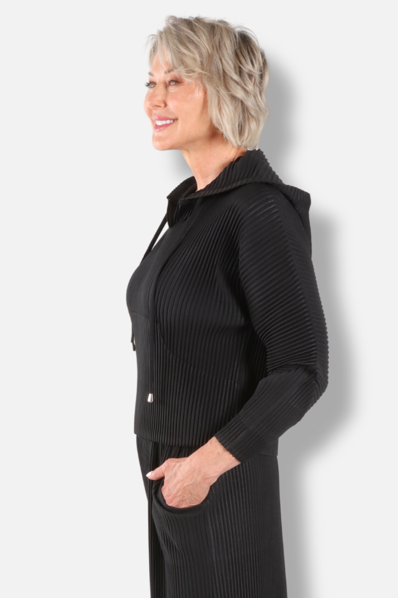 Vivian Hooded Pull Over - Black
