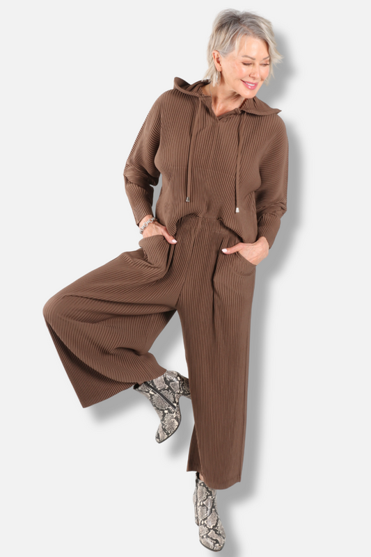 Vivian Hooded Pull Over - Chocolate