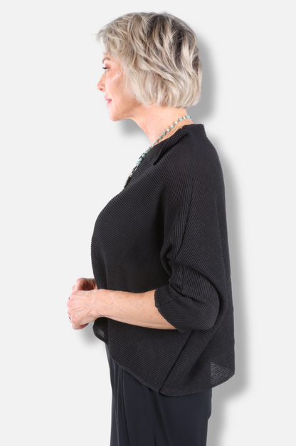 Joy V Neck Top - Black