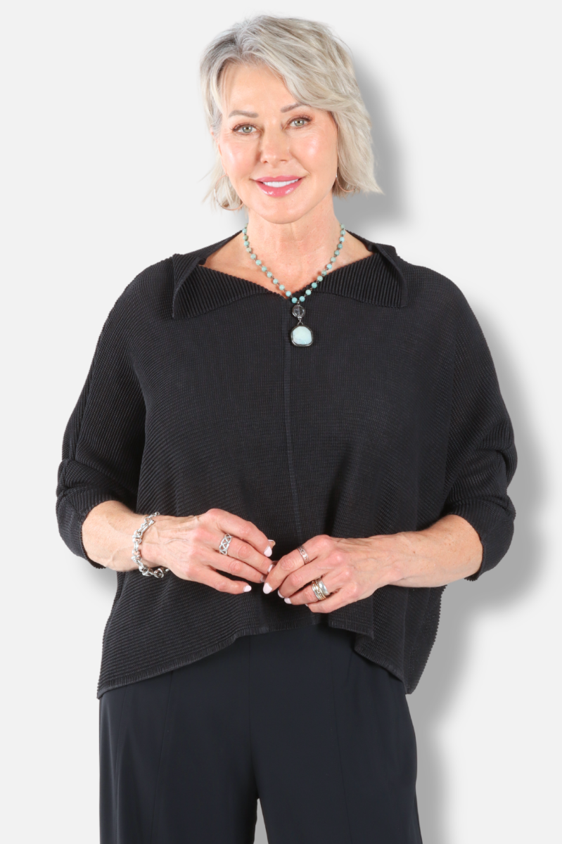 Joy V Neck Top - Black