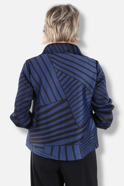 Elodie Box Shirt - Navy Stripe 