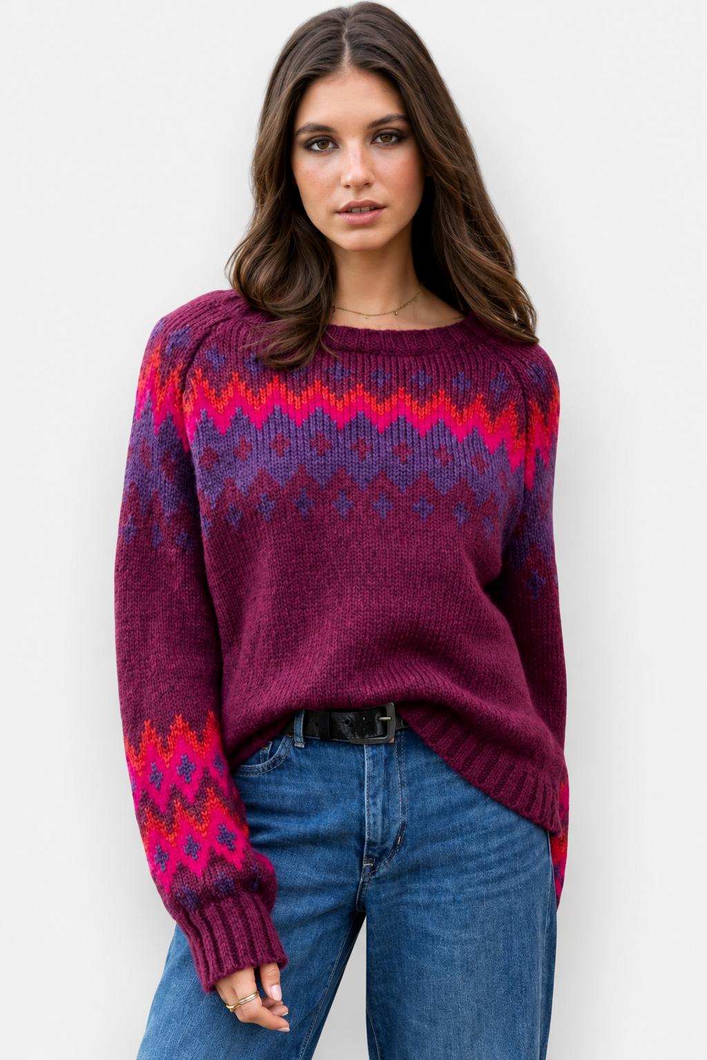 Jaxon Fair Isle - Plum