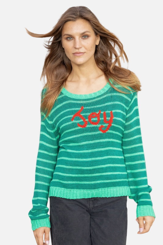 Joy Striped Crew - Jade & Sea Green