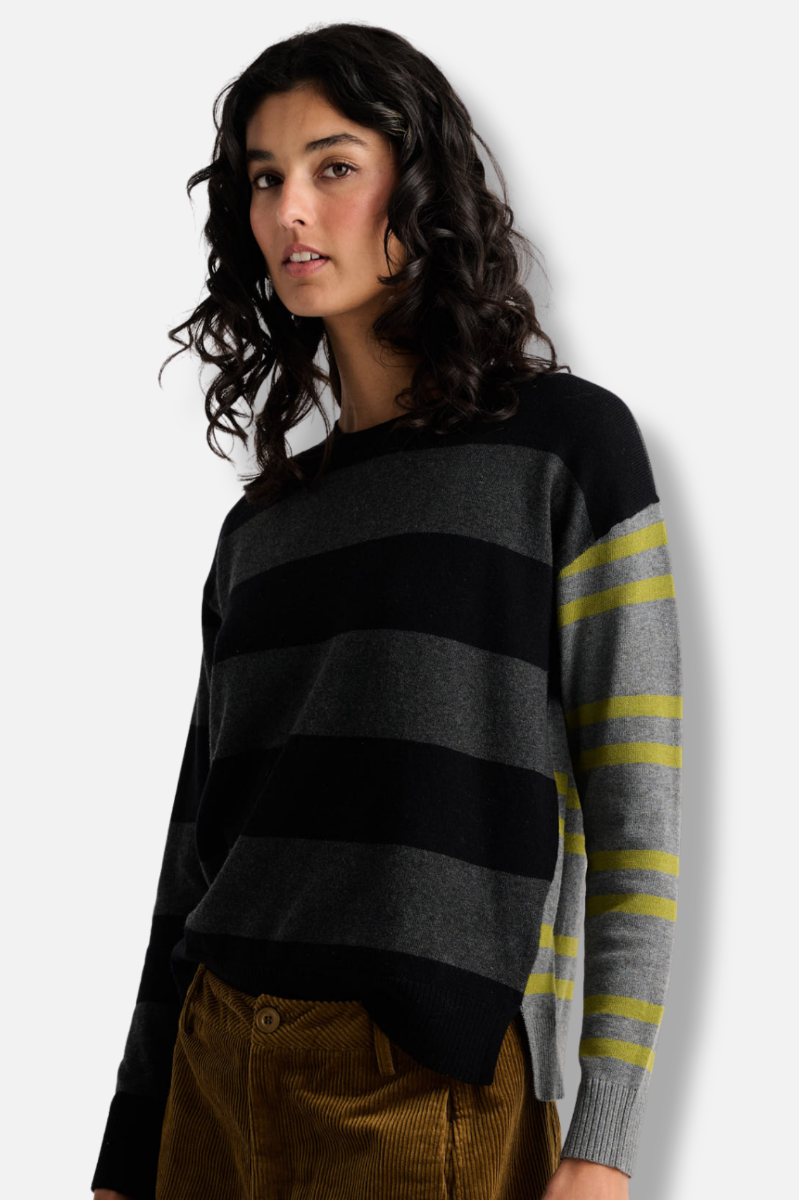 Bold Stripe Sweater - Black