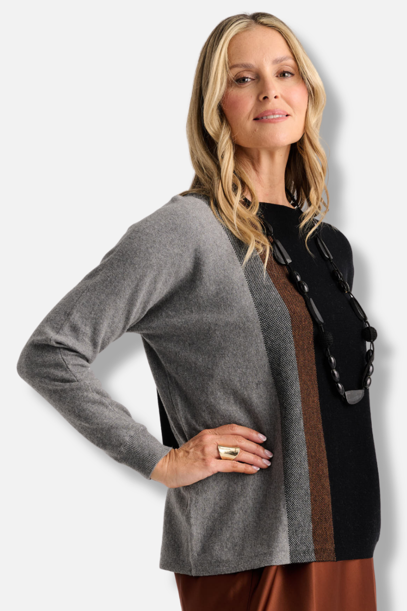 Vertical Line Sweater - Black