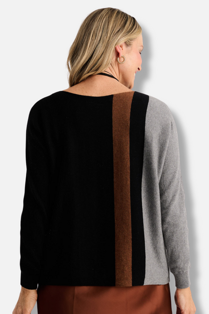 Vertical Line Sweater - Black
