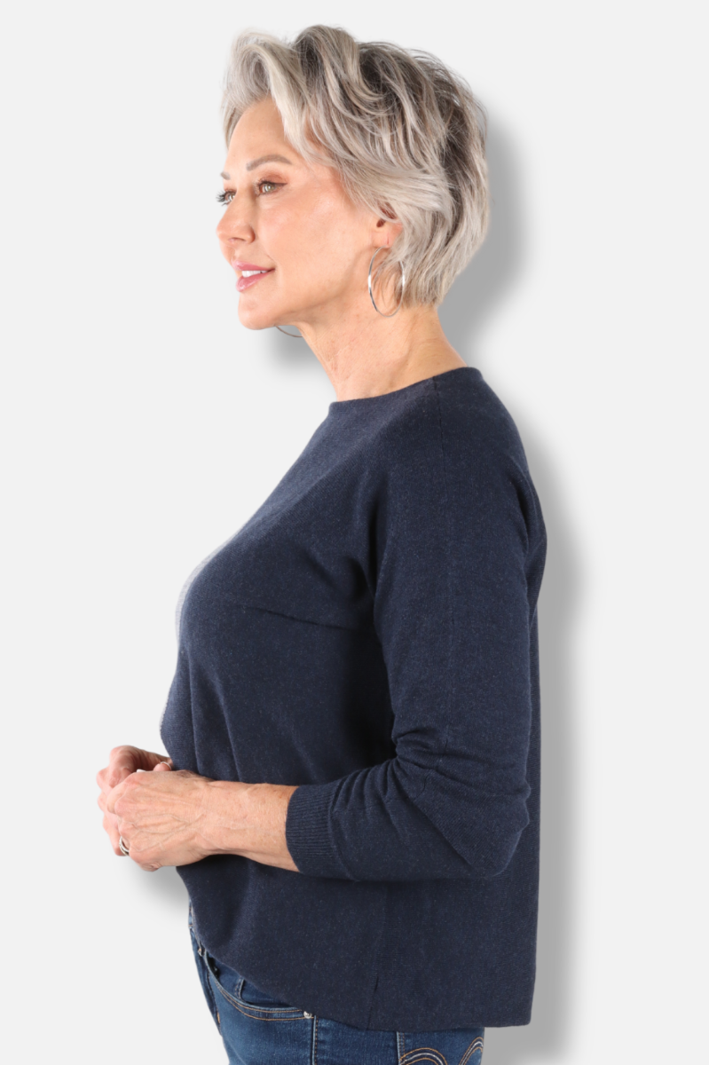 Vertical Line Sweater - Denim