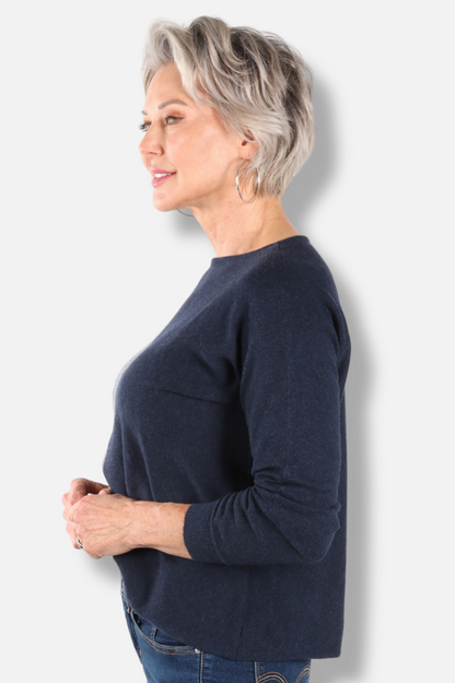 Vertical Line Sweater - Denim