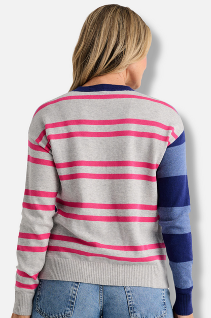 Bold Stripe Sweater - Ocean