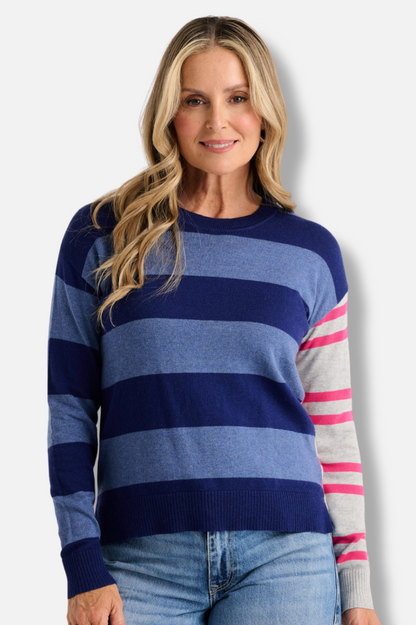 Bold Stripe Sweater - Ocean